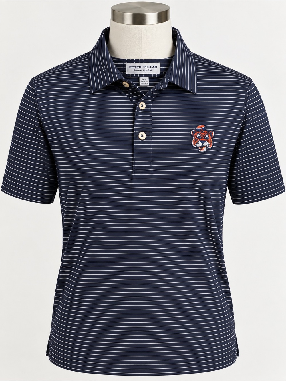 Peter Millar Auburn Tigers Aubie Summer Comfort Polo Men’s 3XL NWT Navy